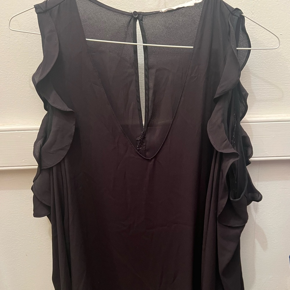 Lush Cold Shoulder/Ruffle/Flowing Sleeves Top